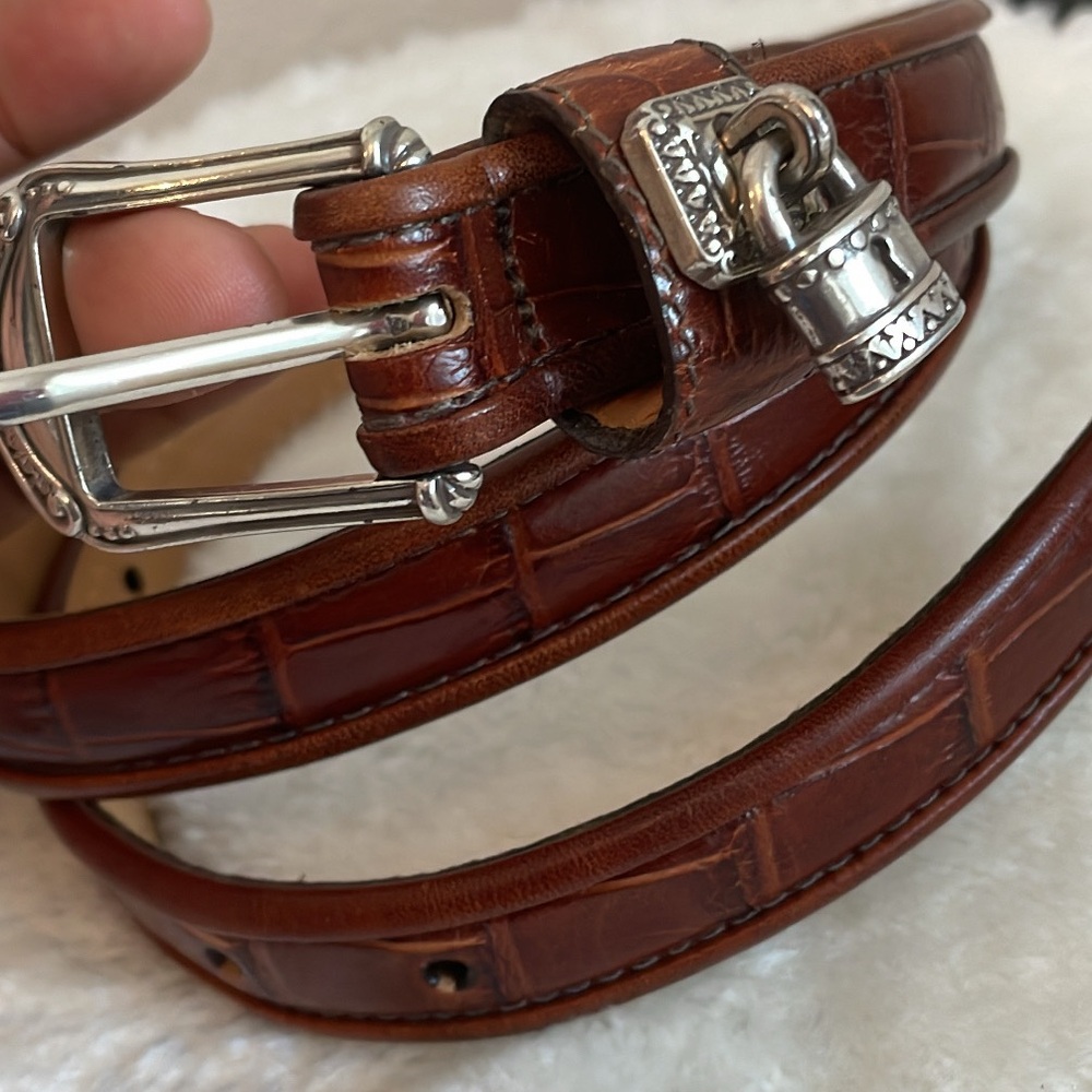 Brighton Brown Croc Embossed Belt Size Medium